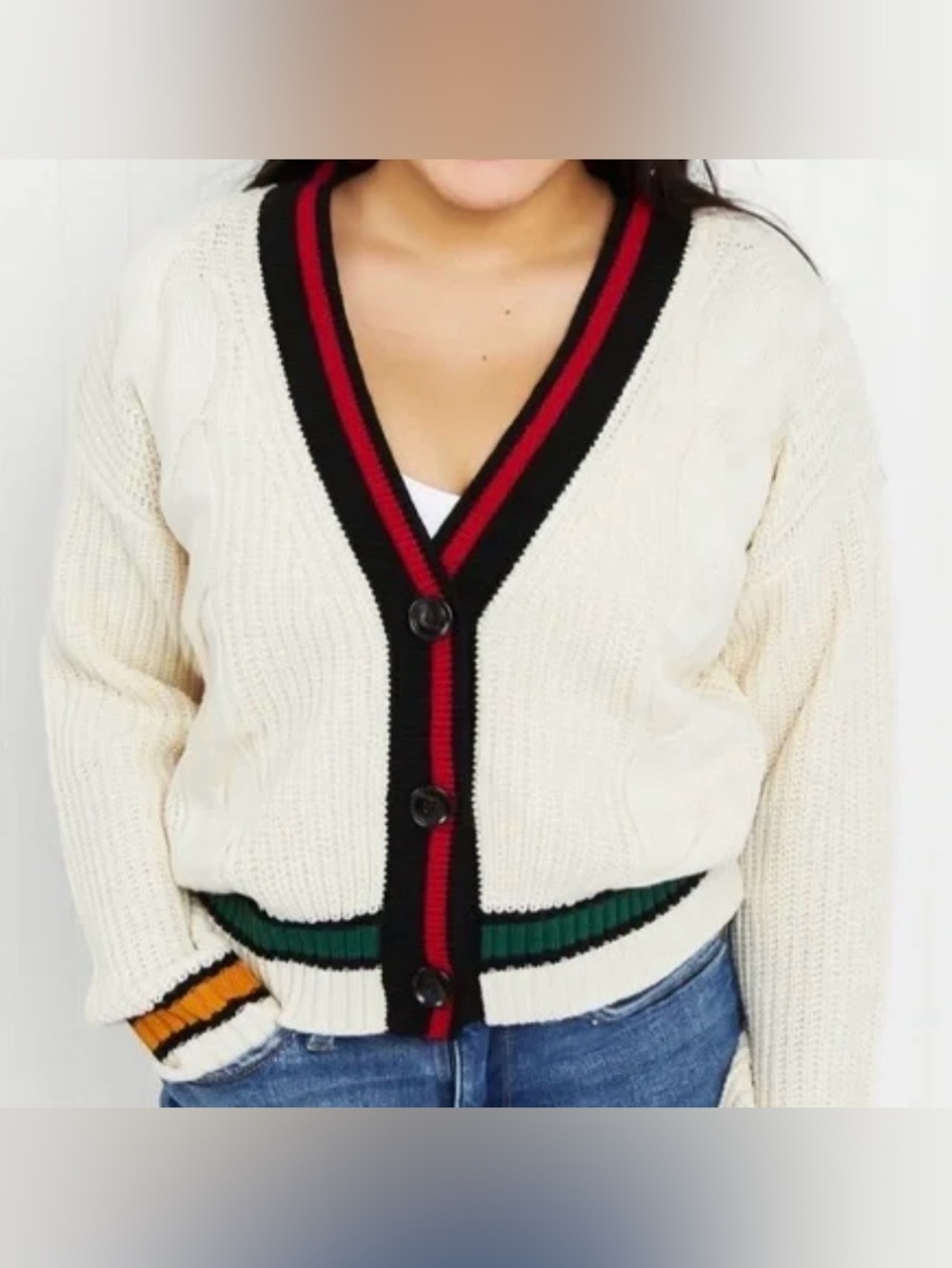 Zenana Outfitters Aspen Drive Contrast Cardigan
